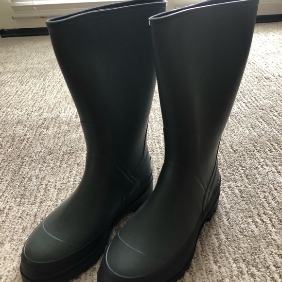“Kathy Jean” Green Over Calf Rubber Boots - Picture 1 of 10